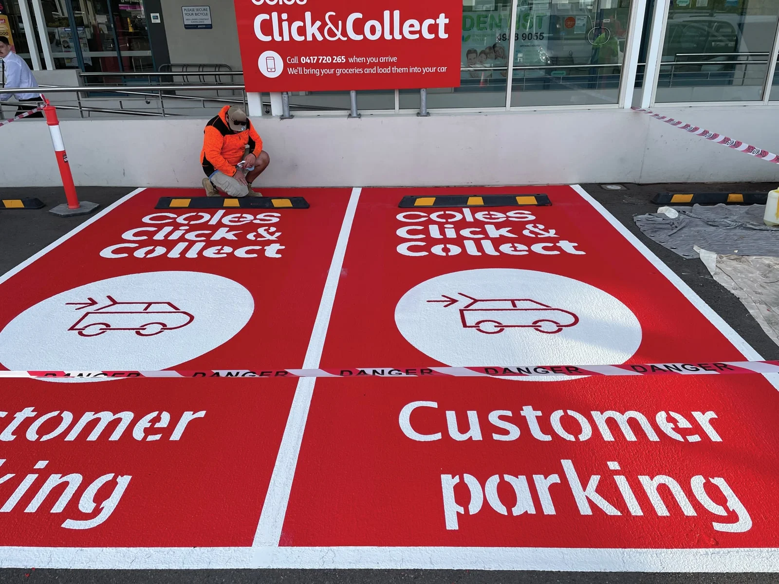 Coles Click and Collect Carpark Line Marking